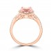 2.74 Ct Oval Shaped Morganite and Diamond Anniversary Band in 14k Rose Gold ( G-H Color SI-2 I1 Clarity) 2.74 Ct Oval Shaped Morganite and Diamond Anniversary Band in 14k Rose Gold ( G-H Color SI-2 I1 Clarity)